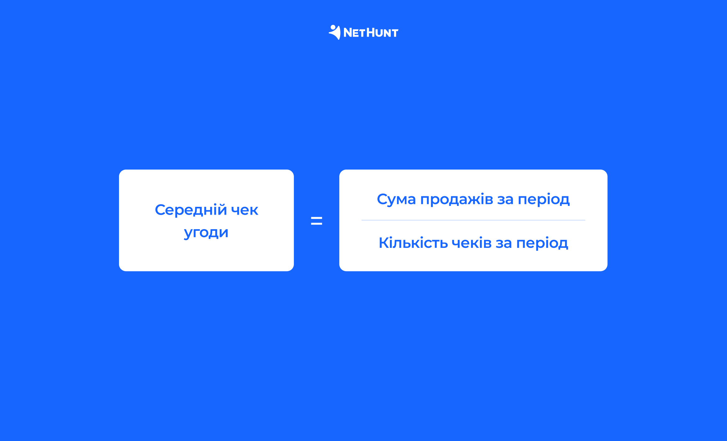 Формула для розрахунку середнього чеку угоди