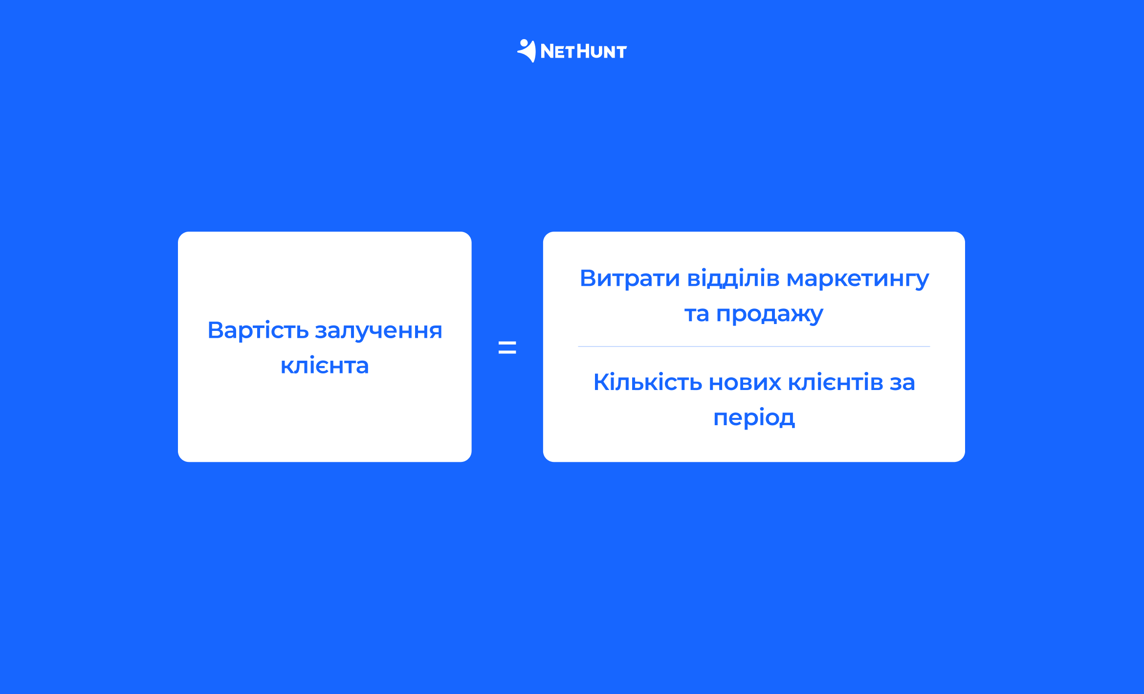 Формула для розрахунку вартості залучення клієнта 